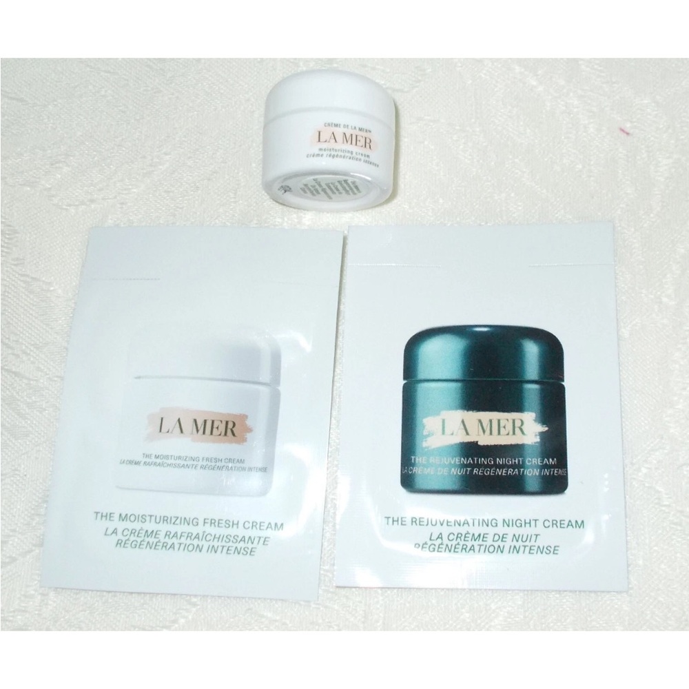 La Mer Skincare Trio with White and Teal Packaging